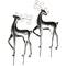 29" Christmas Reindeer Shiny Silver Galvanized Metal Yard Stakes, 2ct.